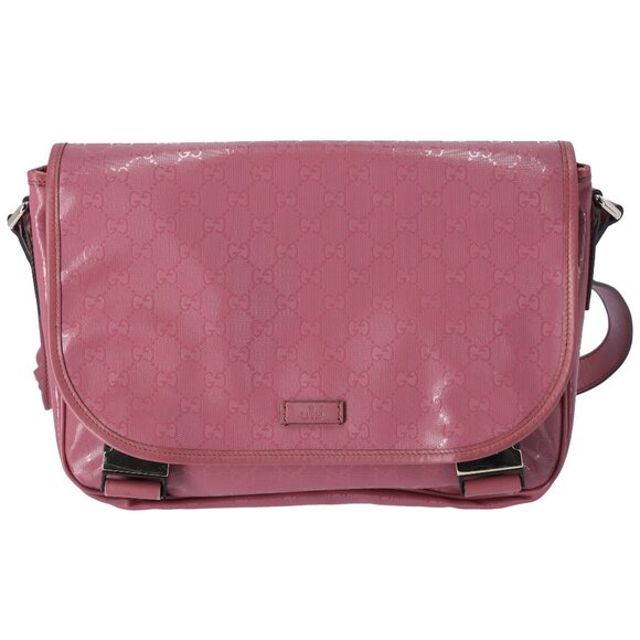 GUCCI Imprime Shoulder Bag 201732 Pink PVC Leather - Picture 1 of 8